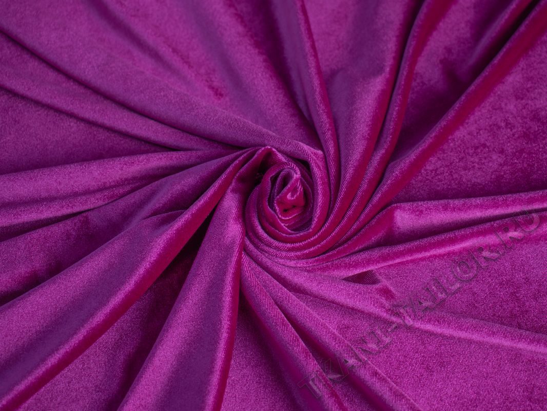 Бархат-стрейч фиолетовая фуксия - фото 1