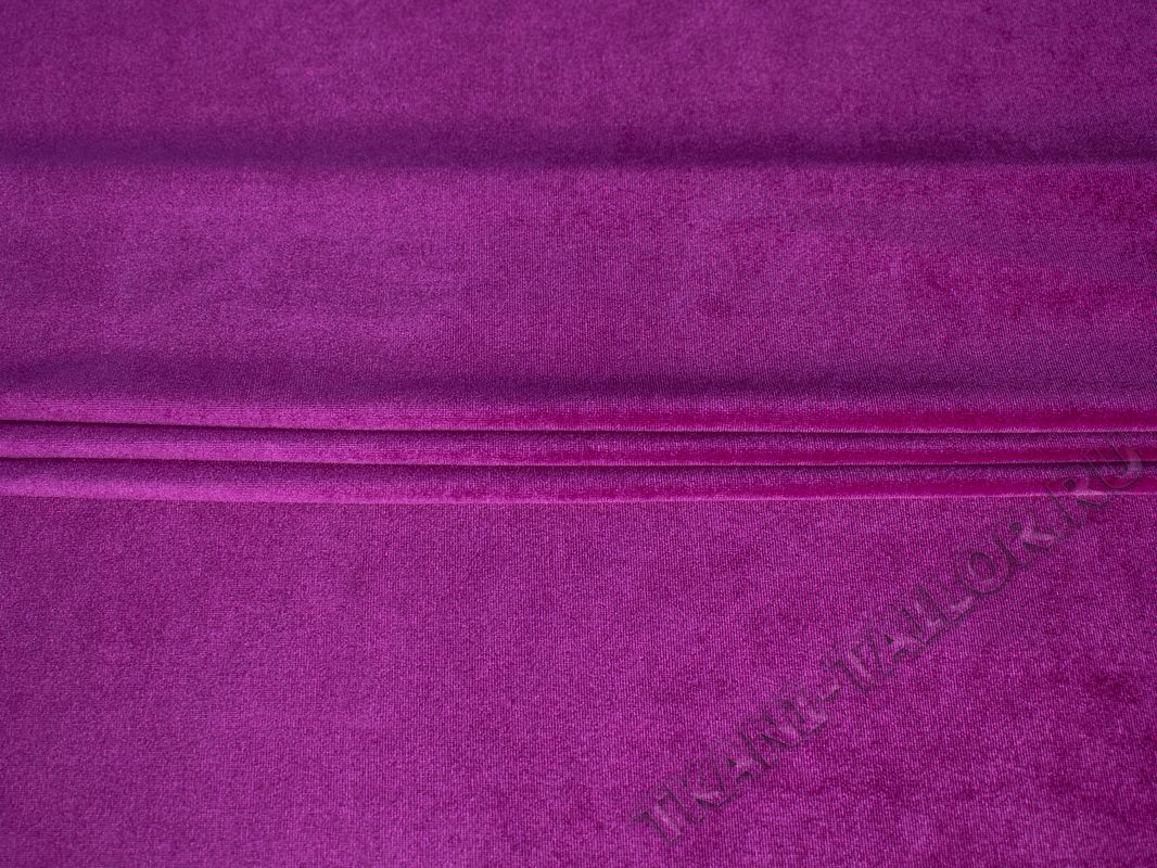 Бархат-стрейч фиолетовая фуксия - фото 4
