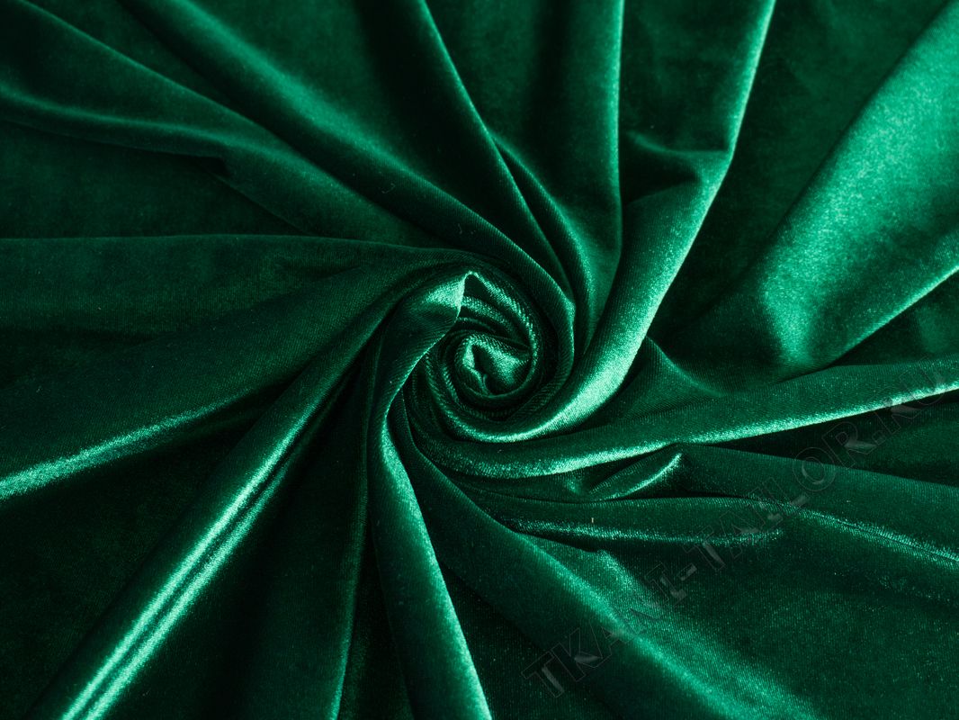 Бархат-стрейч изумрудно-зеленый - фото 1