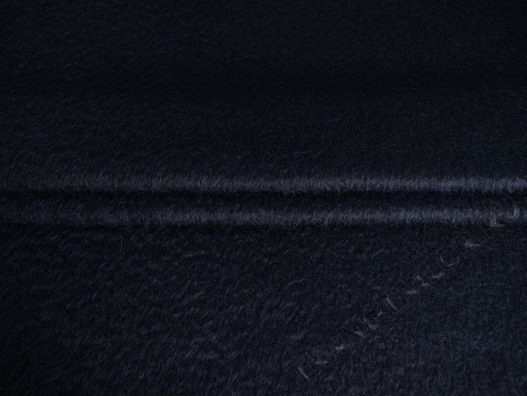 Темно-синяя пальтовая ткань с ворсом - фото 1