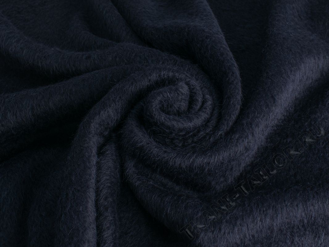 Темно-синяя пальтовая ткань с ворсом - фото 4