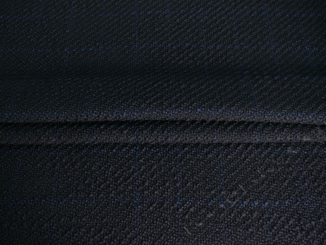 Пальтовая ткань черная с синим - фото 1