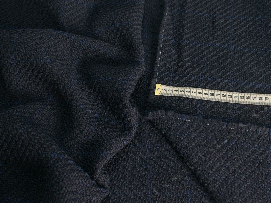Пальтовая ткань черная с синим - фото 4