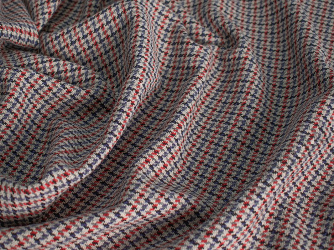 Пальтовая ткань разноцветный принт гусиная лапка - фото 3