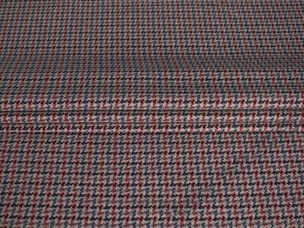 Пальтовая ткань разноцветный принт гусиная лапка - фото 1