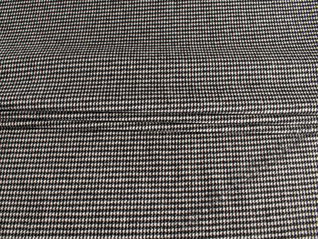 Пальтовая ткань черно-белая принт гусиная лапка - фото 1