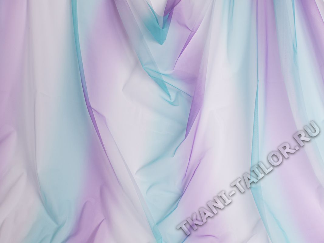 Сетка стрейч фиолетово-голубой градиент - фото 4
