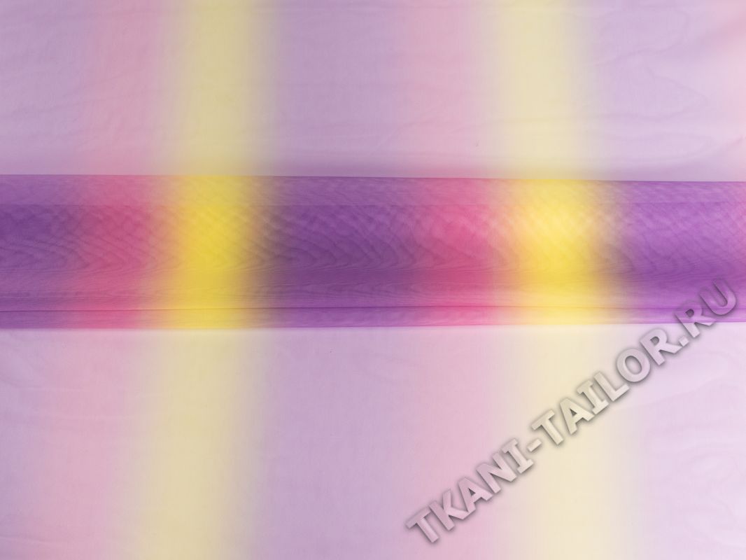Сетка стрейч фиолетово-желтый градиент - фото 1