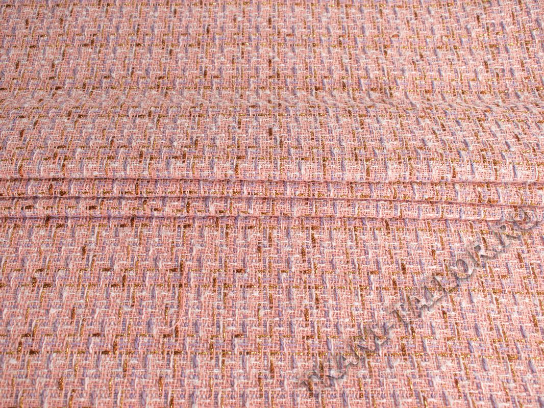 Костюмный твид шанель розовый - фото 1