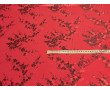 Китайский шелк красный с цветочным принтом