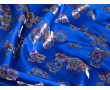 Китайский шелк синий цветочный принт