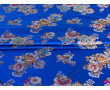 Китайский шелк синий цветочный принт