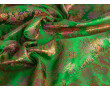 Китайский шелк зеленый с крупными цветами