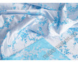 Китайский шелк белый с голубыми цветами