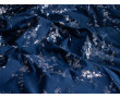Китайский шелк темно-синий с серебристыми цветами
