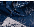 Китайский шелк темно-синий с серебристыми цветами