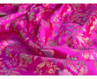 Китайский шелк розовая фуксия с цветами