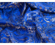Китайский шелк синий с принтом огурец