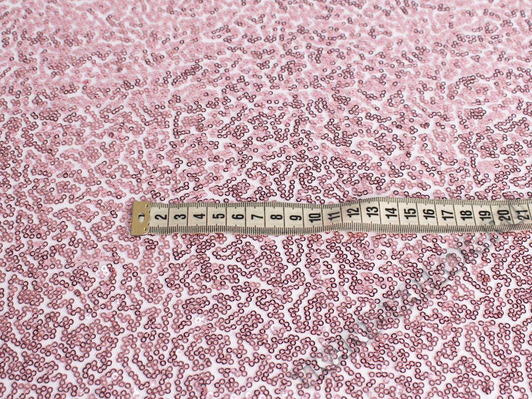 Пайетки на эластичной сетке розовые - фото 2