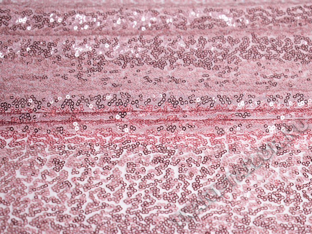 Пайетки на эластичной сетке розовые - фото 4
