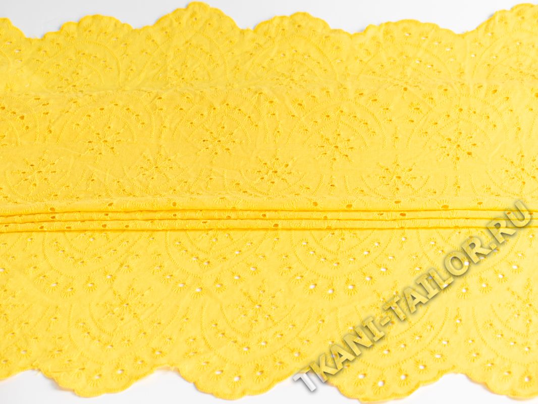 Шитье ткань с фестонами ярко-желтая - фото 3