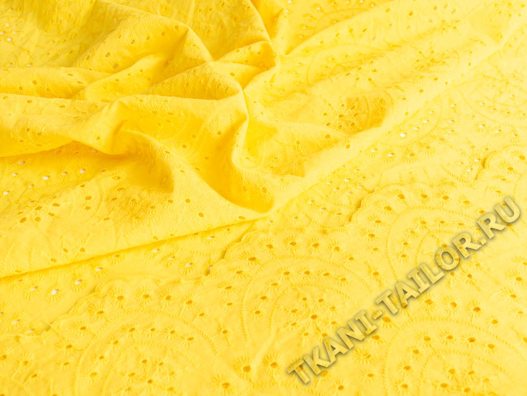 Шитье ткань с фестонами ярко-желтая - фото 4