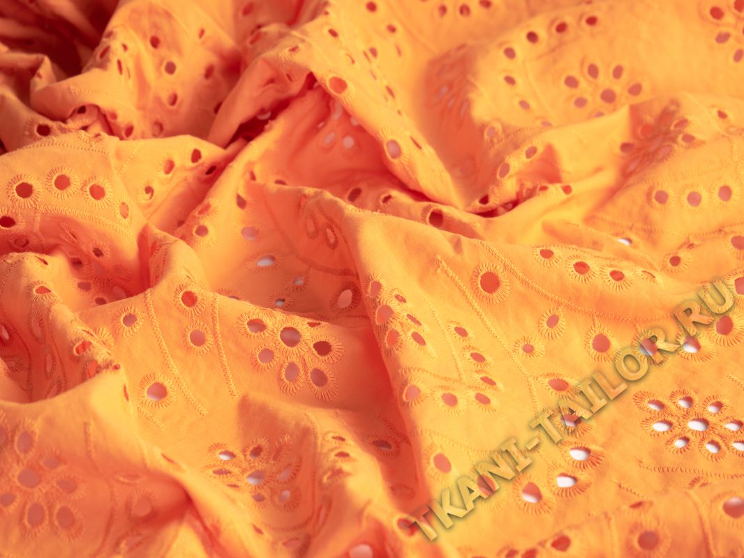 Шитье ткань с фестонами светло-оранжевая - фото 3