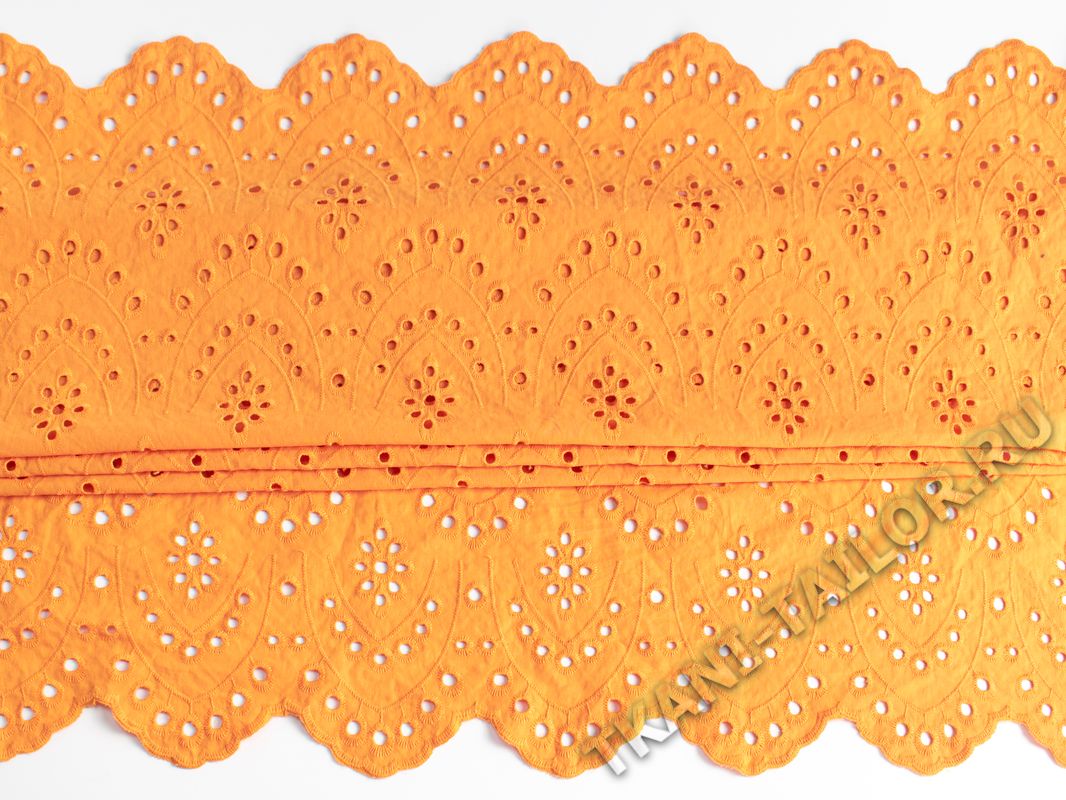 Шитье ткань с фестонами светло-оранжевая - фото 4
