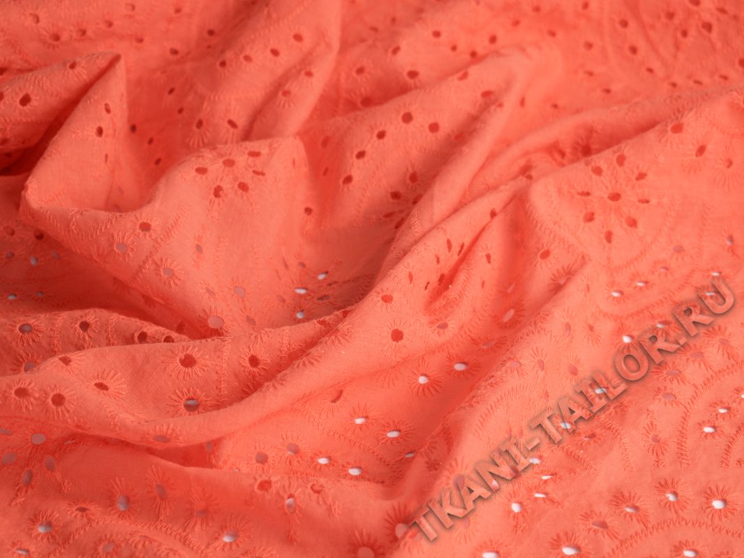 Шитье ткань с фестонами цвет оранжевый - фото 3