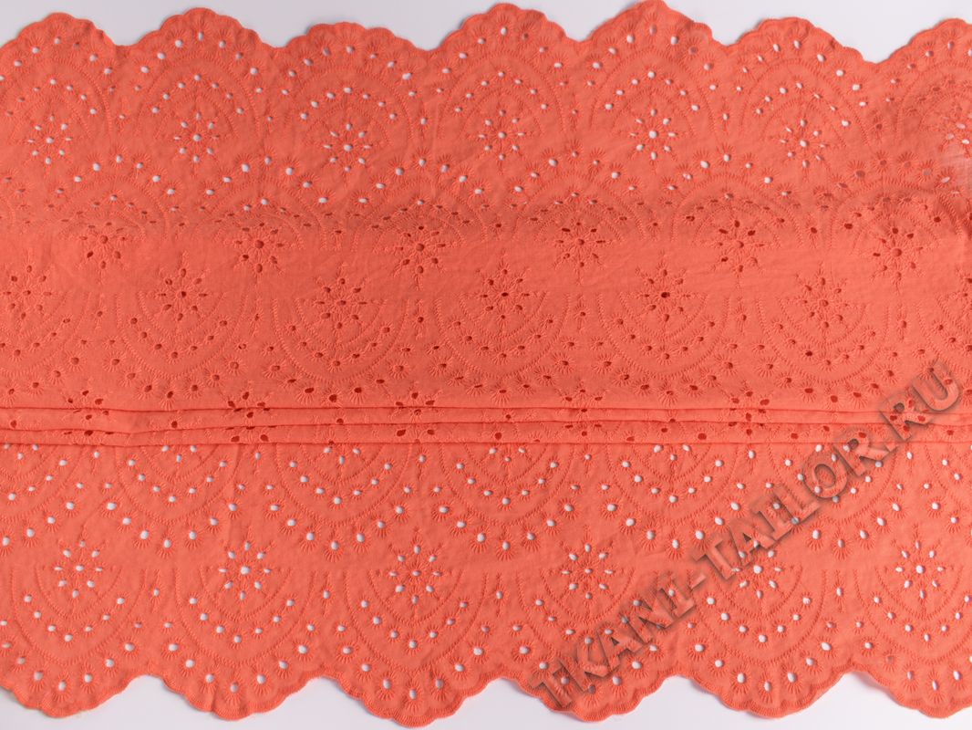 Шитье ткань с фестонами цвет оранжевый - фото 4