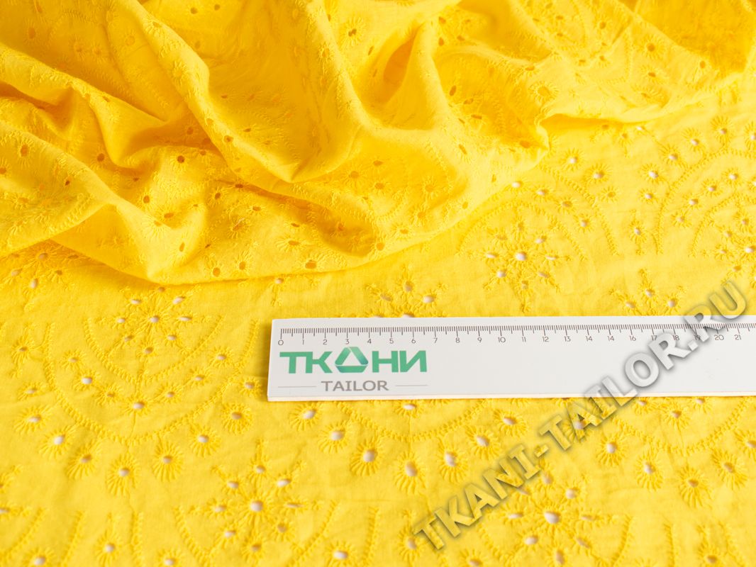 Шитье ткань с фестонами желтая - фото 2