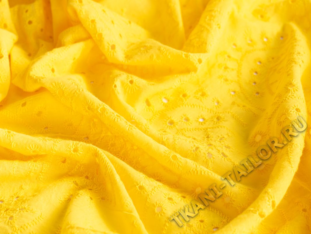 Шитье ткань с фестонами желтая - фото 1