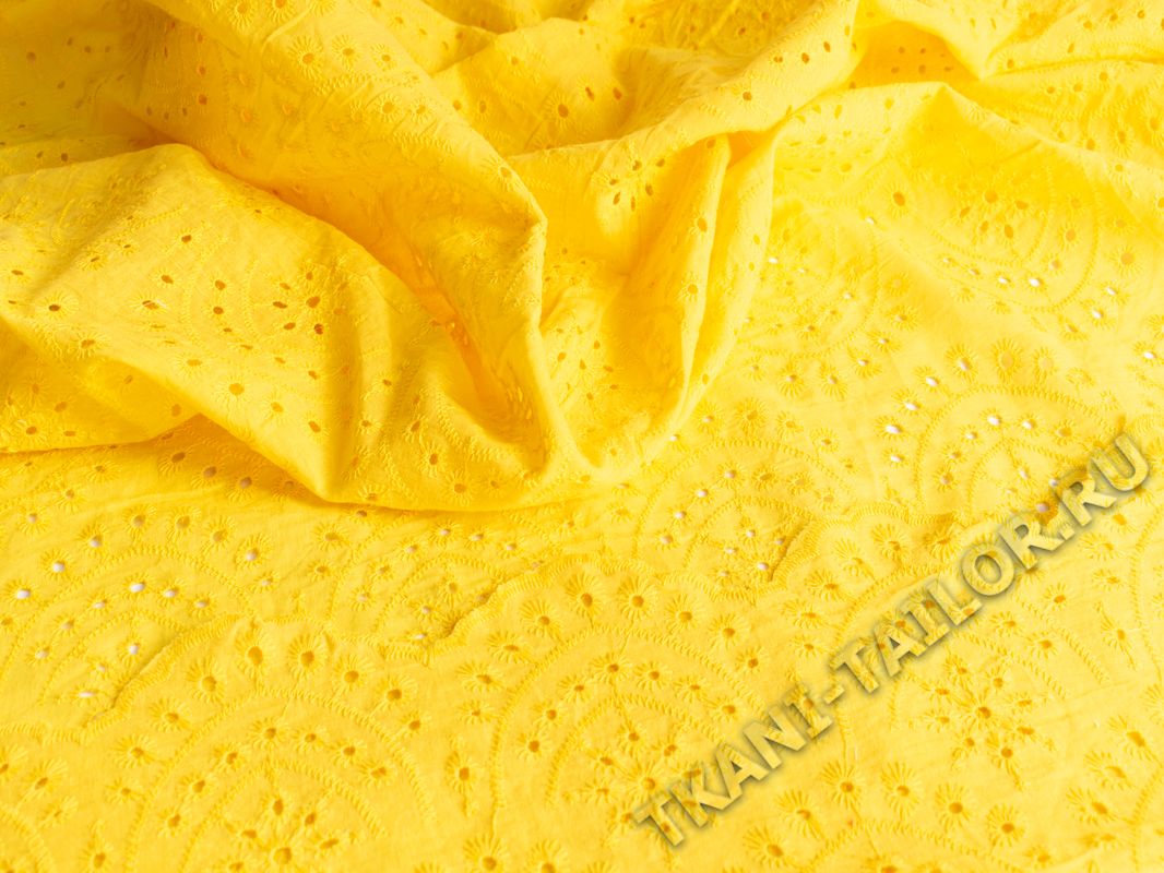 Шитье ткань с фестонами желтая - фото 3