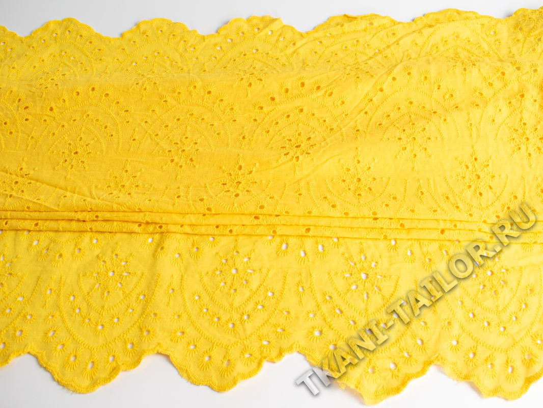 Шитье ткань с фестонами желтая - фото 4