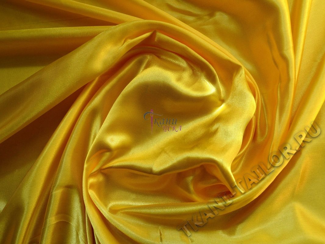 Атласная ткань желтая - фото 4