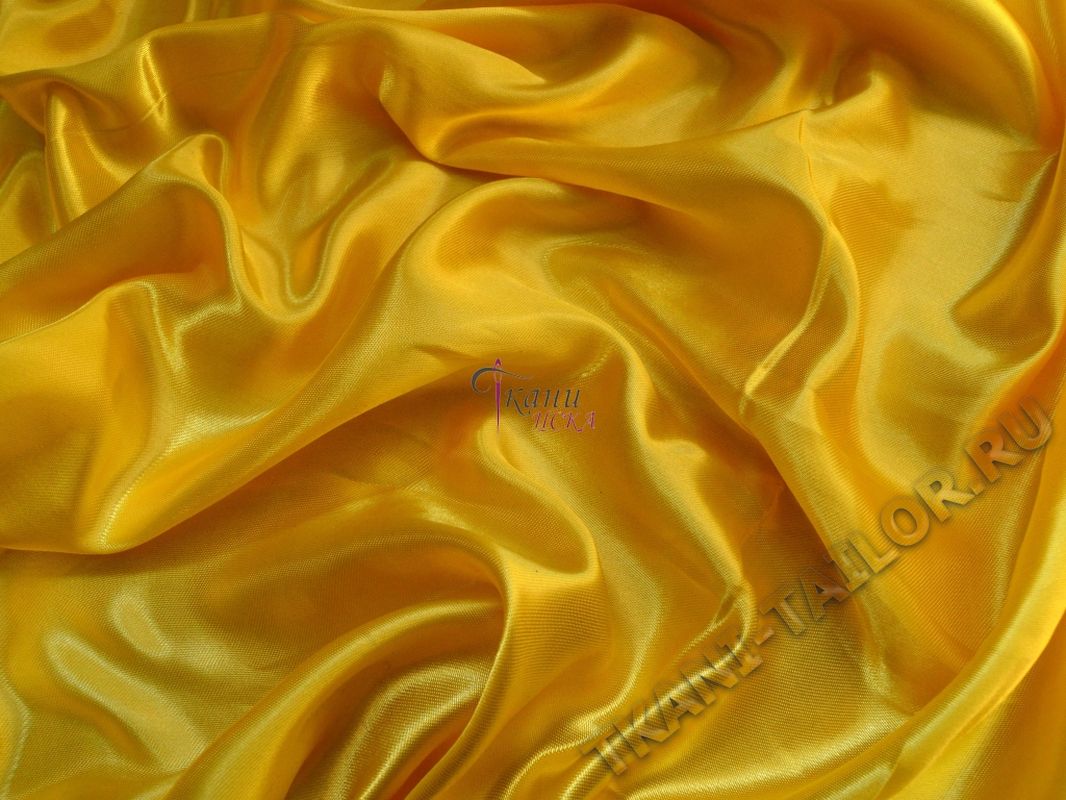 Атласная ткань желтая - фото 1