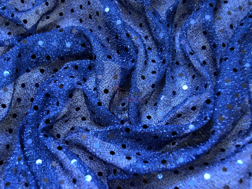 Сетка с пайетками синяя 0004 - фото 4