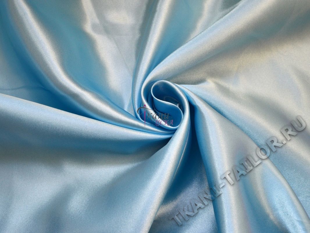 Атласная ткань голубая - фото 7