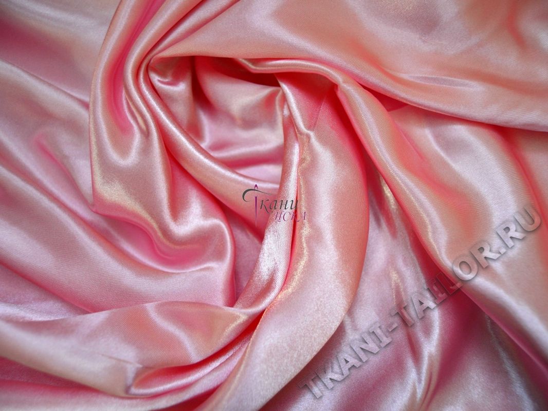 Атласная ткань розовая - фото 2