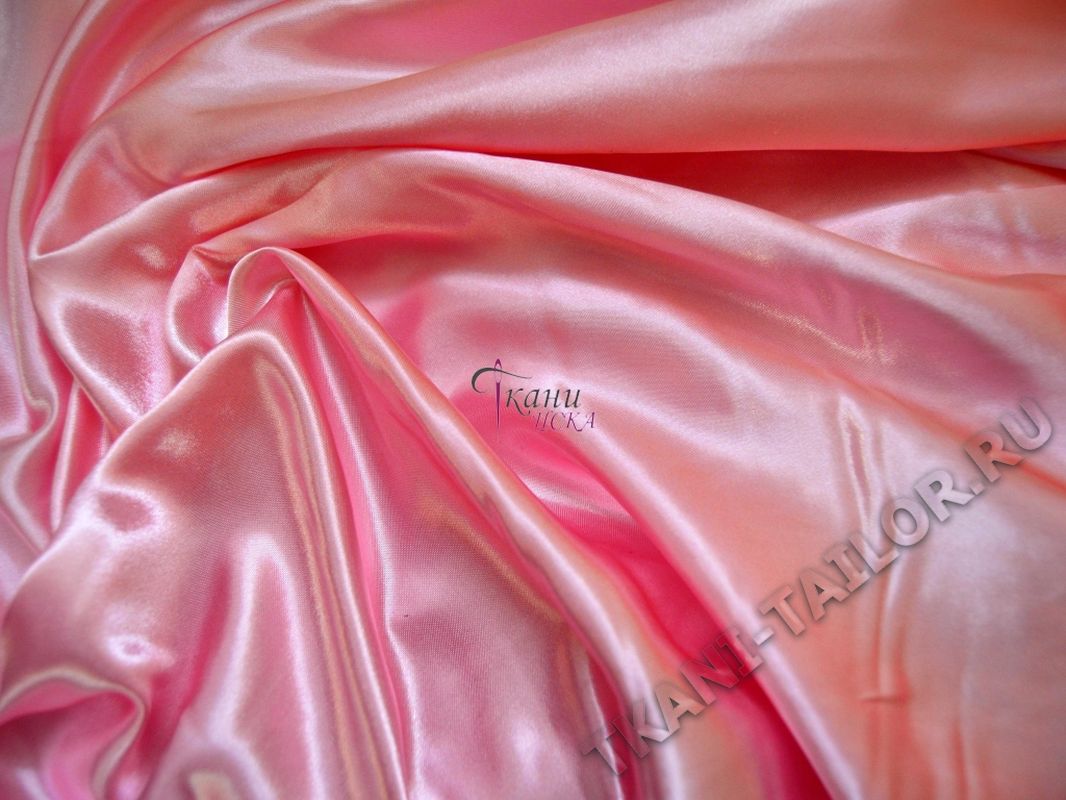 Атласная ткань розовая - фото 1